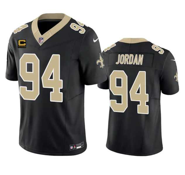 Men & Women & Youth New Orleans Saints #94 Cameron Jordan Black 2023 F.U.S.E. With 4-Star C Patch Vapor Untouchable Limited Jersey